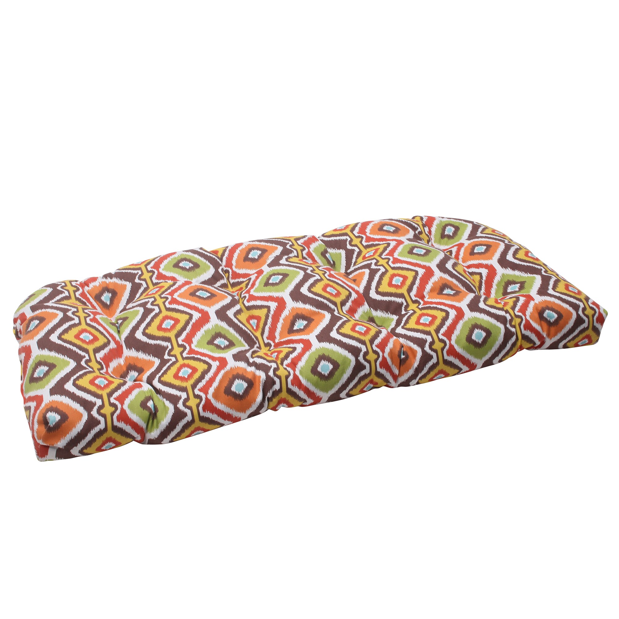 Pillow Perfect Sundeck Orange Patio Bench Cushion in the Patio