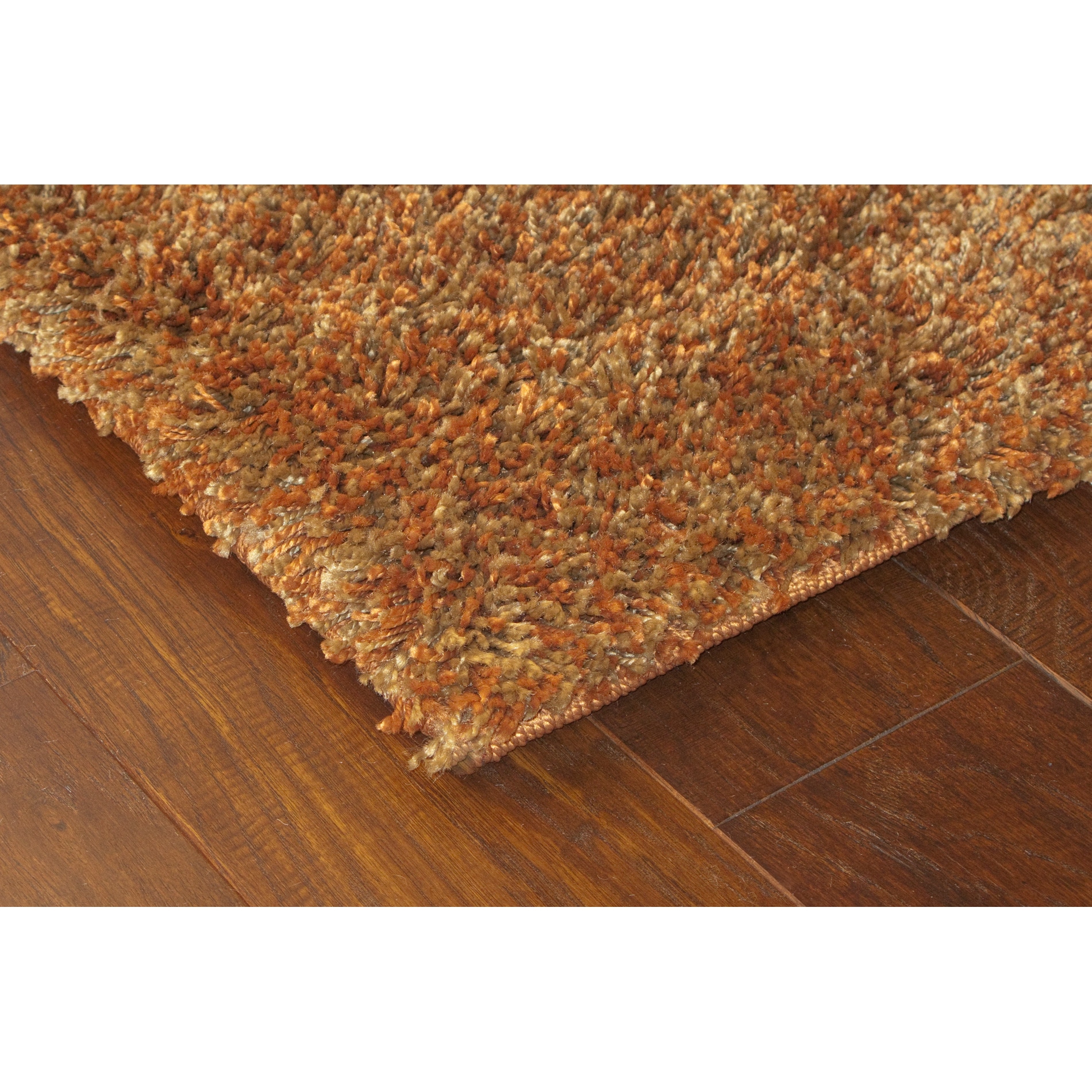 Indoor Rust/ Gold Shag Area Rug (910 X 127)