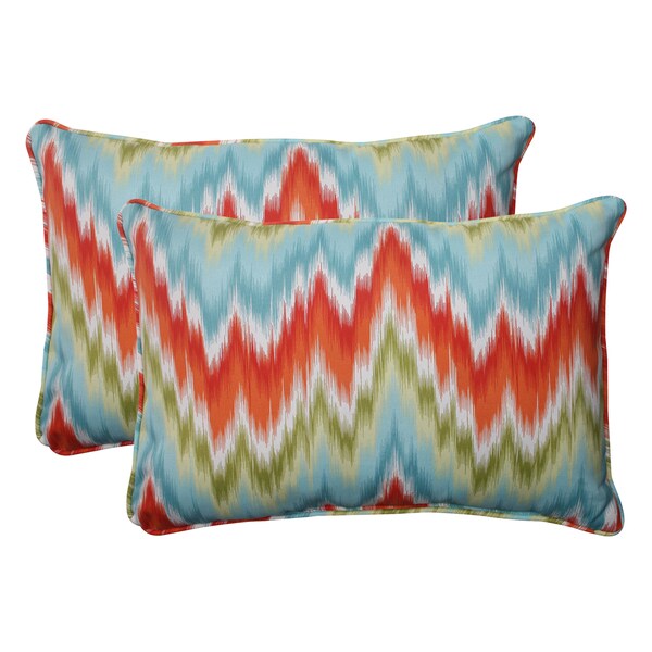 Shop Pillow Perfect Opal Outdoor Flamestitch Corded Oversized