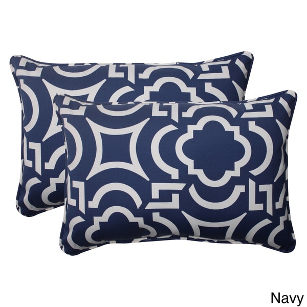 Pillow Perfect Outdoor Carmody Corded Oversized Rectangular Throw Pillows (Set of 2) Pillow Perfect Outdoor Cushions & Pillows