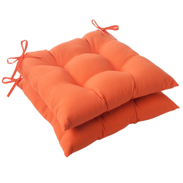 Pillow Perfect Orange Outdoor Seat Cushions (2) - Overstock™ Shopping ...