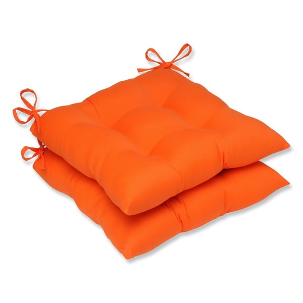 Pillow Perfect Orange Outdoor Seat Cushions (2) - 15210959 - Overstock ...