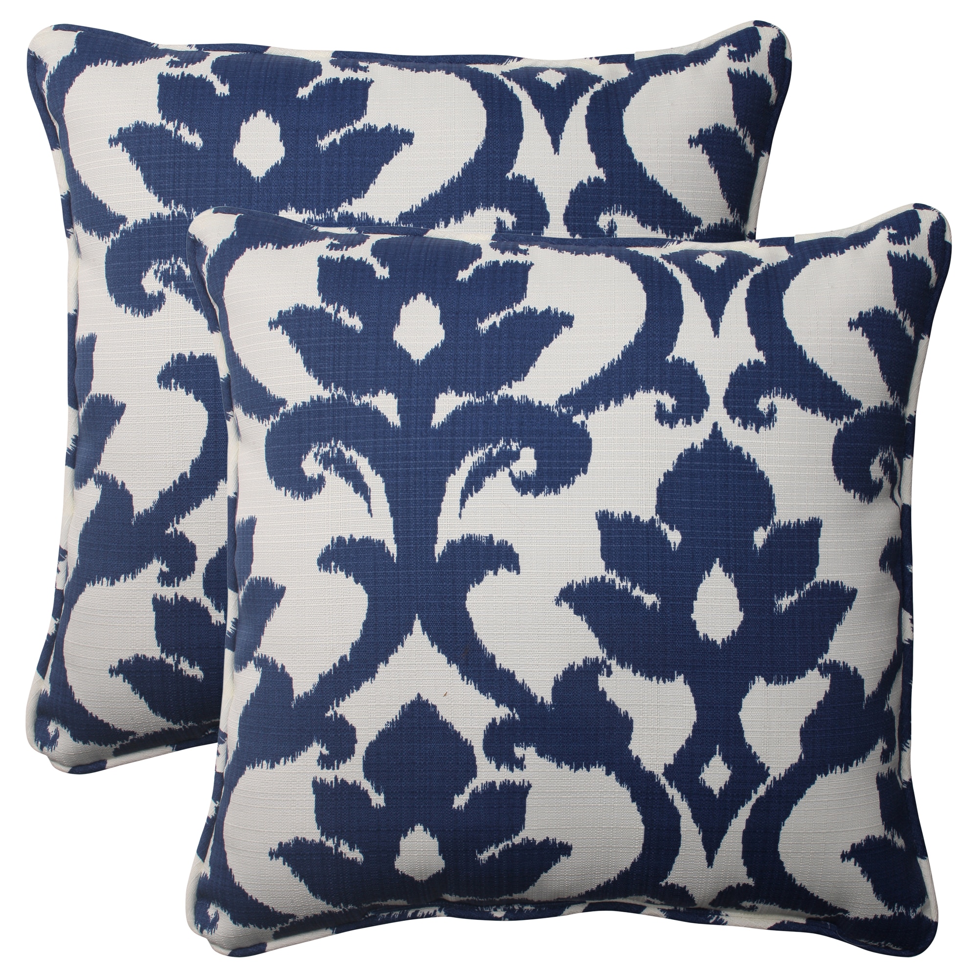 navy and white pillows