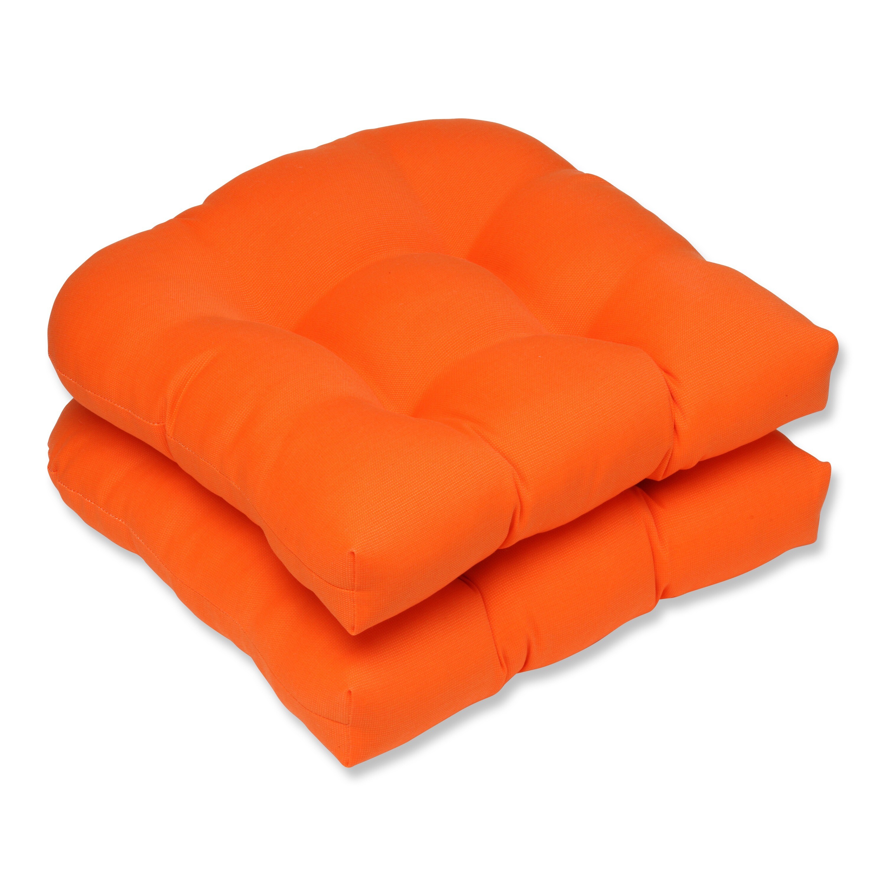 Shop Black Friday Deals On Pillow Perfect Weather Resistant Orange Outdoor Seat Cushions Set Of Two Overstock 7820388