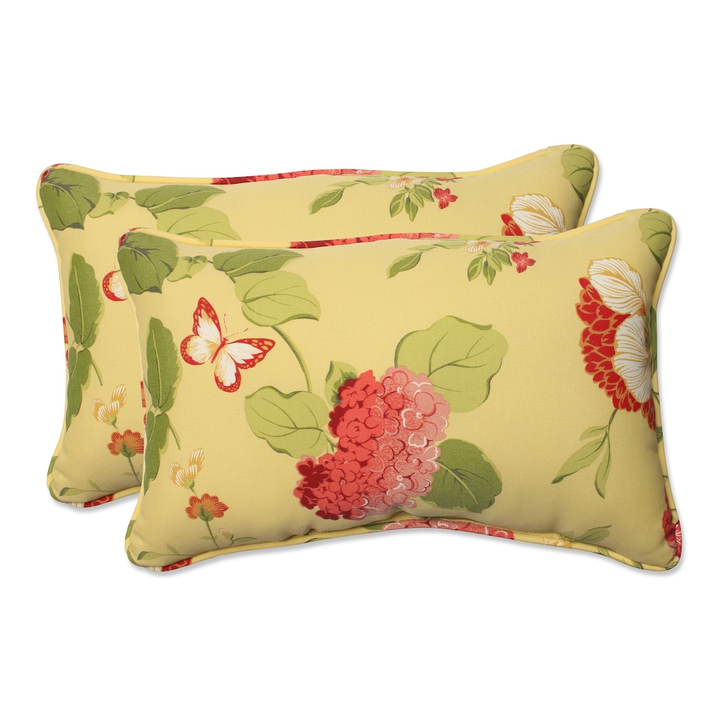 Pillow Perfect 'Risa' Lemonade Weather-Resistant Corded Indoor/Outdoor Throw Pillows (Set of 2)