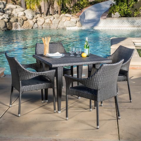 Cliff Outdoor 5-piece Wicker Dining Set by Christopher Knight Home