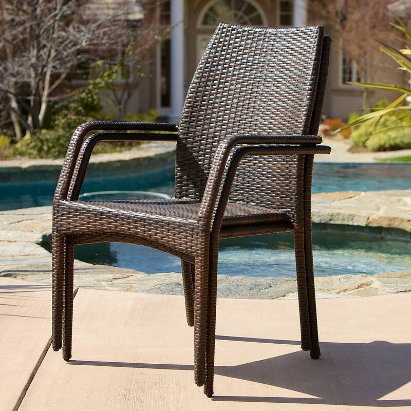 Canoga Outdoor Wicker Chairs (Set of 2) by Christopher Knight Home