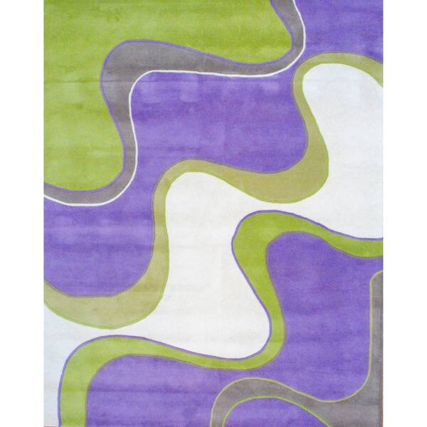 slide 2 of 3, Handmade Tibetan Wool Rug (India) - 8' x 10'