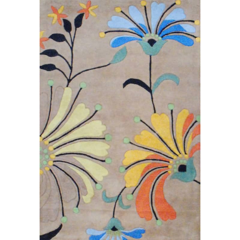 HERAT ORIENTAL Handmade Tibetan Wool Rug - 4' x 6'