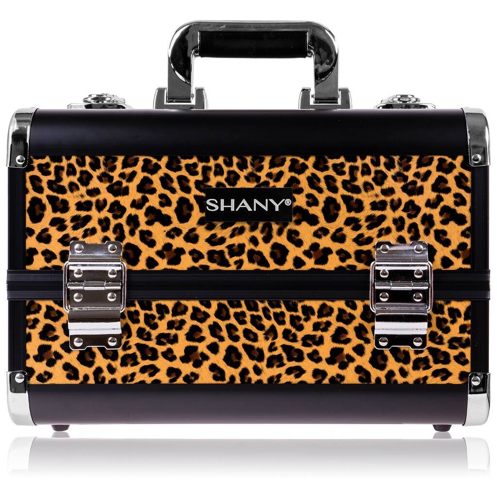 Shany Leopard Texture Premium Collection Makeup Train Case