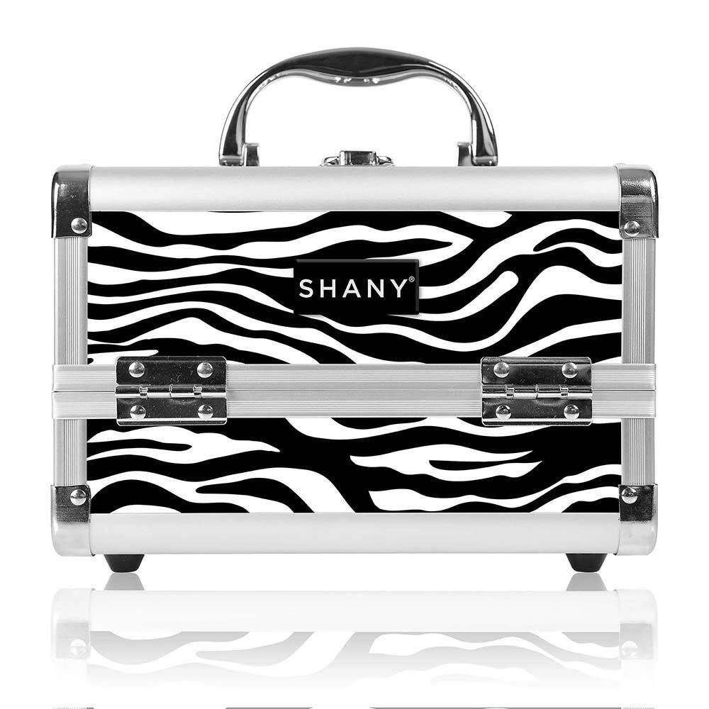 Shany Zebra Makeup Train Case with Mirror