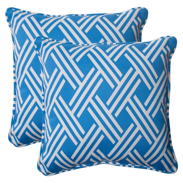 Pillow Perfect Blue Outdoor Carib Corded 18.5-inch Throw Pillow (Set of 2) - Free Shipping Today ...
