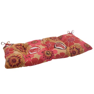 Pillow Perfect Sungold Outdoor Fredrica Tufted Loveseat Cushion