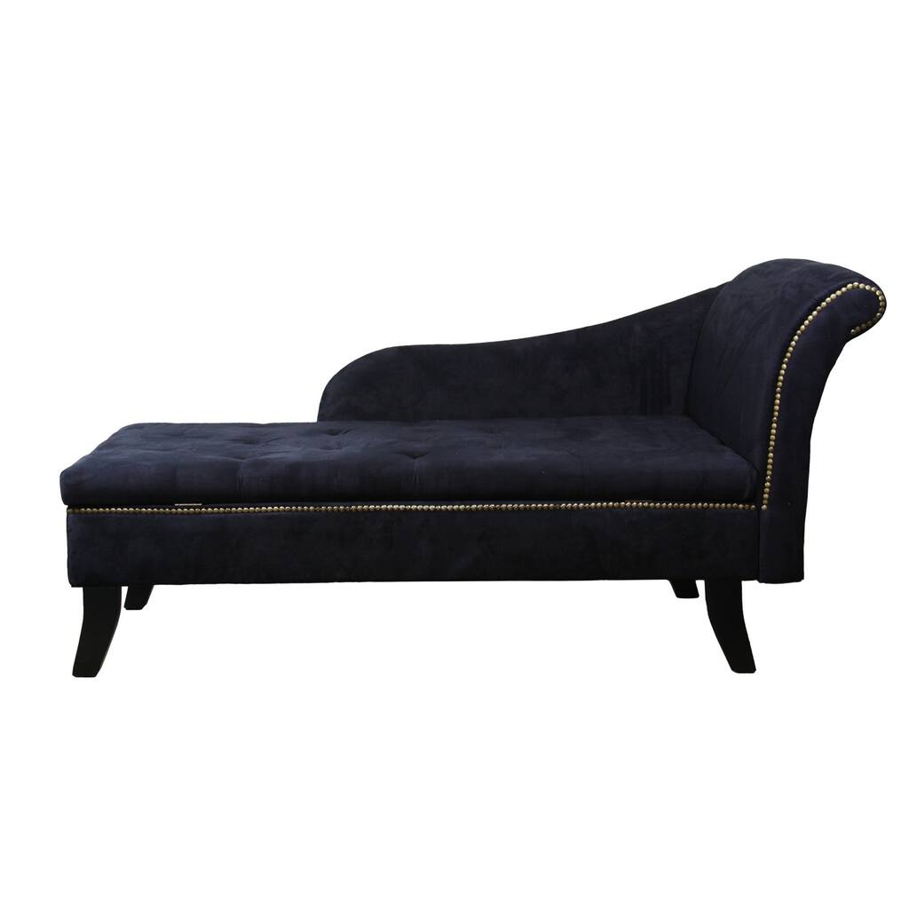 Dark Navy Blue Storage Chaise