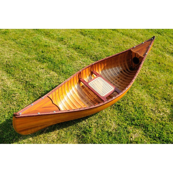 Old Modern Handicrafts 6-Foot Ribbed Cedar Display Canoe