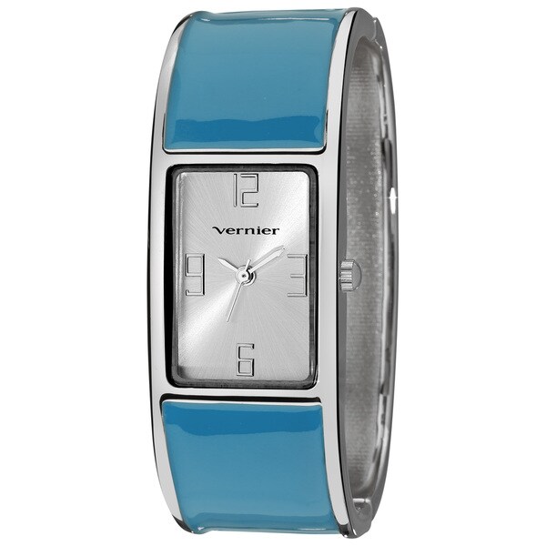 Vernier Women's Colorful Block Blue Bangle Fashion Watch