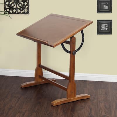 Studio Designs 36-inch Vintage Wood Adjustable Drafting Craft Table