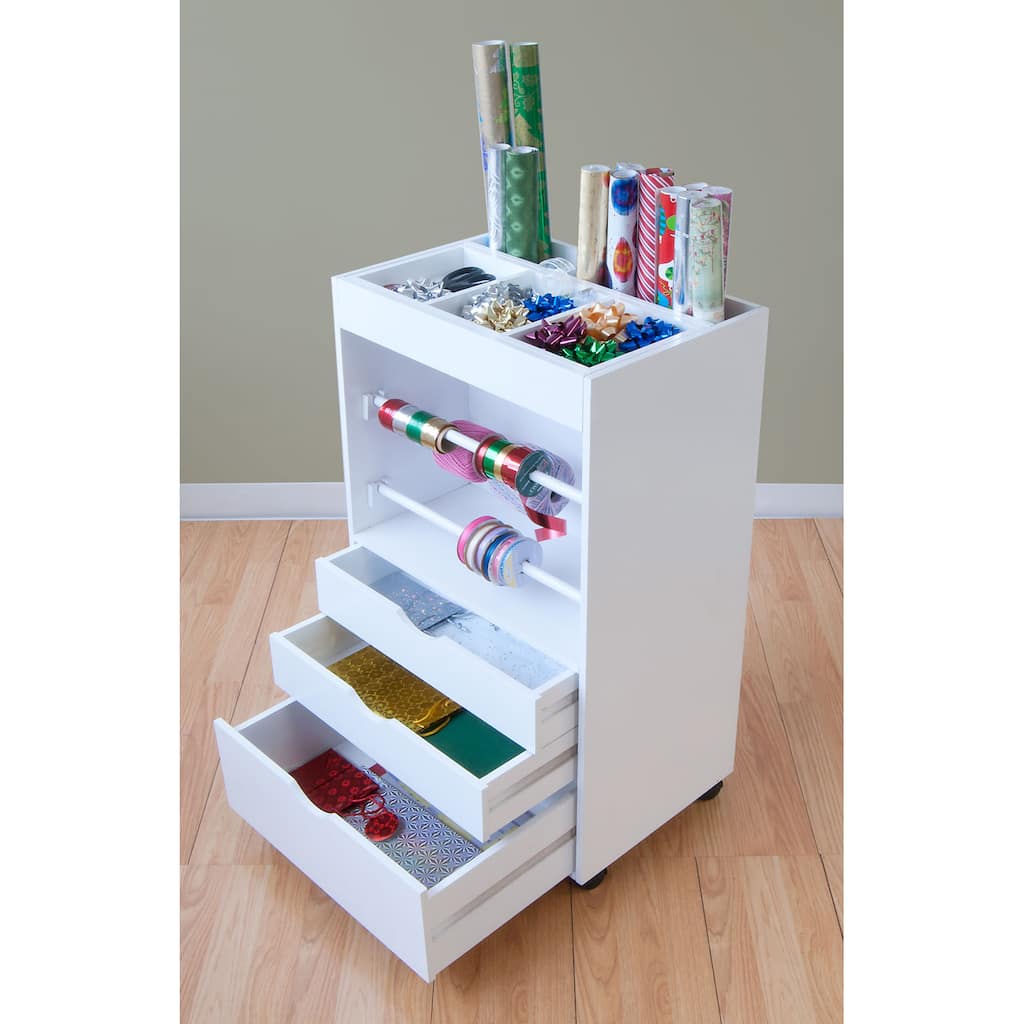 Studio Designs White Crafts and Hobby Wrapping Paper Cart