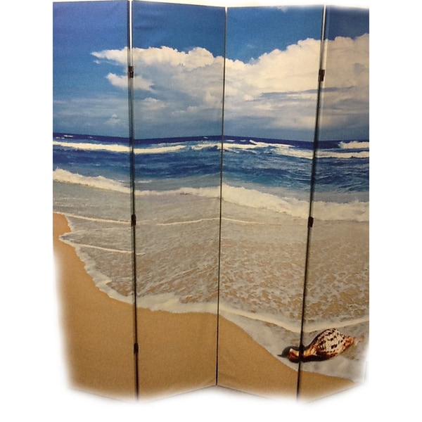 Shop 'Seashell by the Seashore' Four Panel Room Divider - Free Shipping ...
