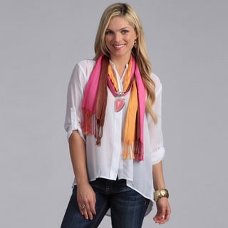 Peach Couture Pink Seashell Charm Pendant Scarf Scarves