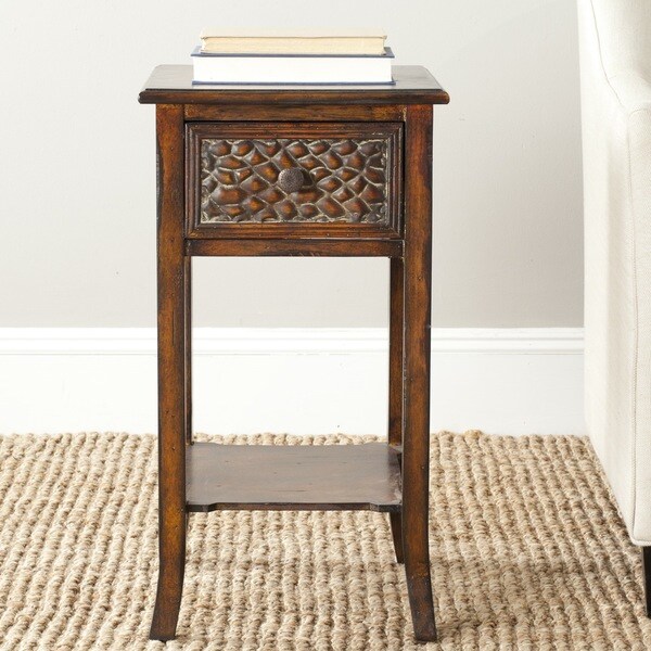 Shop Safavieh Ernest Dark Brown Accent Table Free Shipping Today