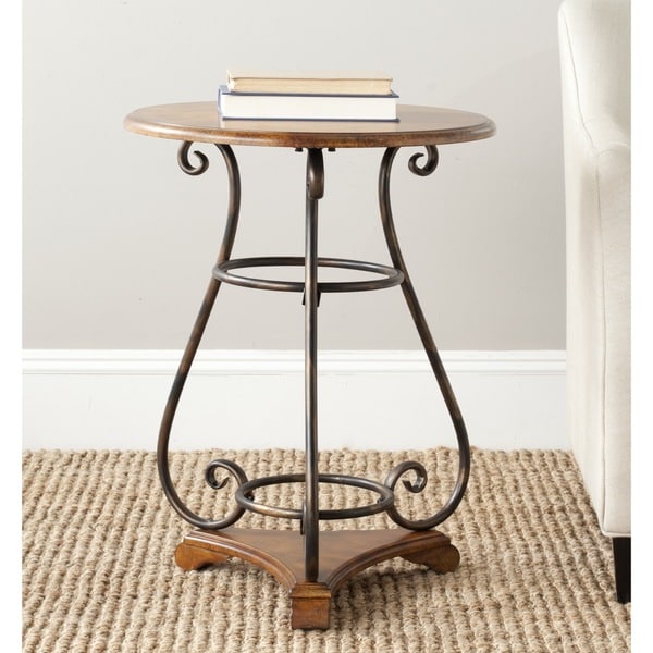 Safavieh Lorraine Dark Brown Scalloped Side Table