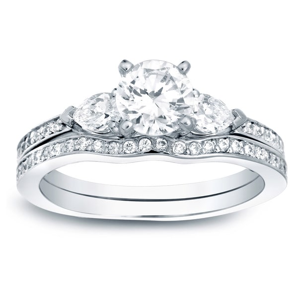 Auriya 14k Gold 1ct TDW Certified Diamond Bridal Set (H-I, SI1-SI2)
