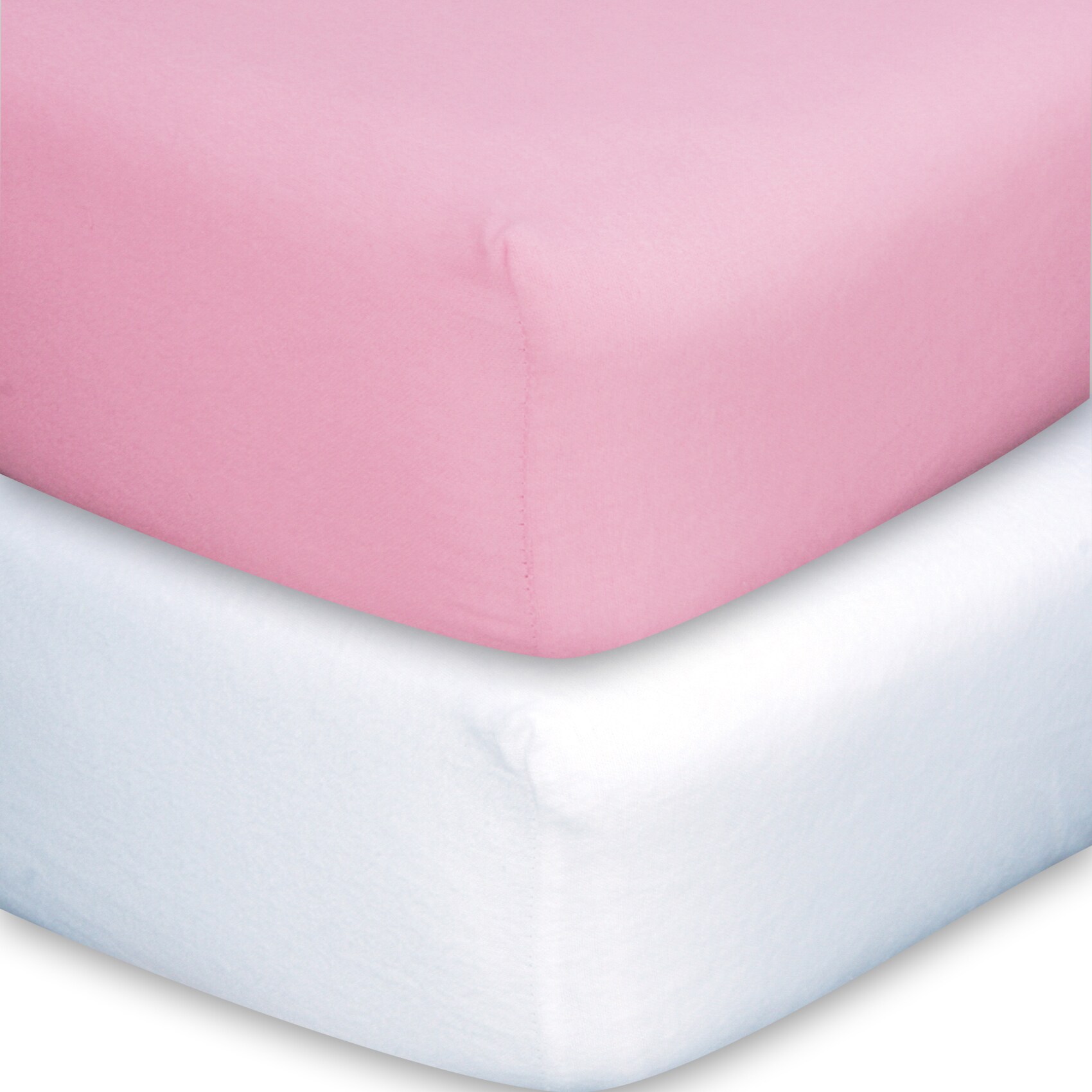 Shop Trend Lab Pink White Flannel Crib Sheet Set Pack Of 2