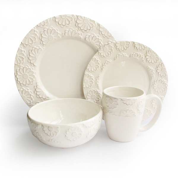 American Atelier Bianca White 16 piece Dinnerware Set