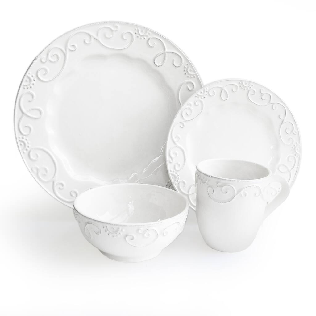 American Atelier White 16-piece Dinnerware Set