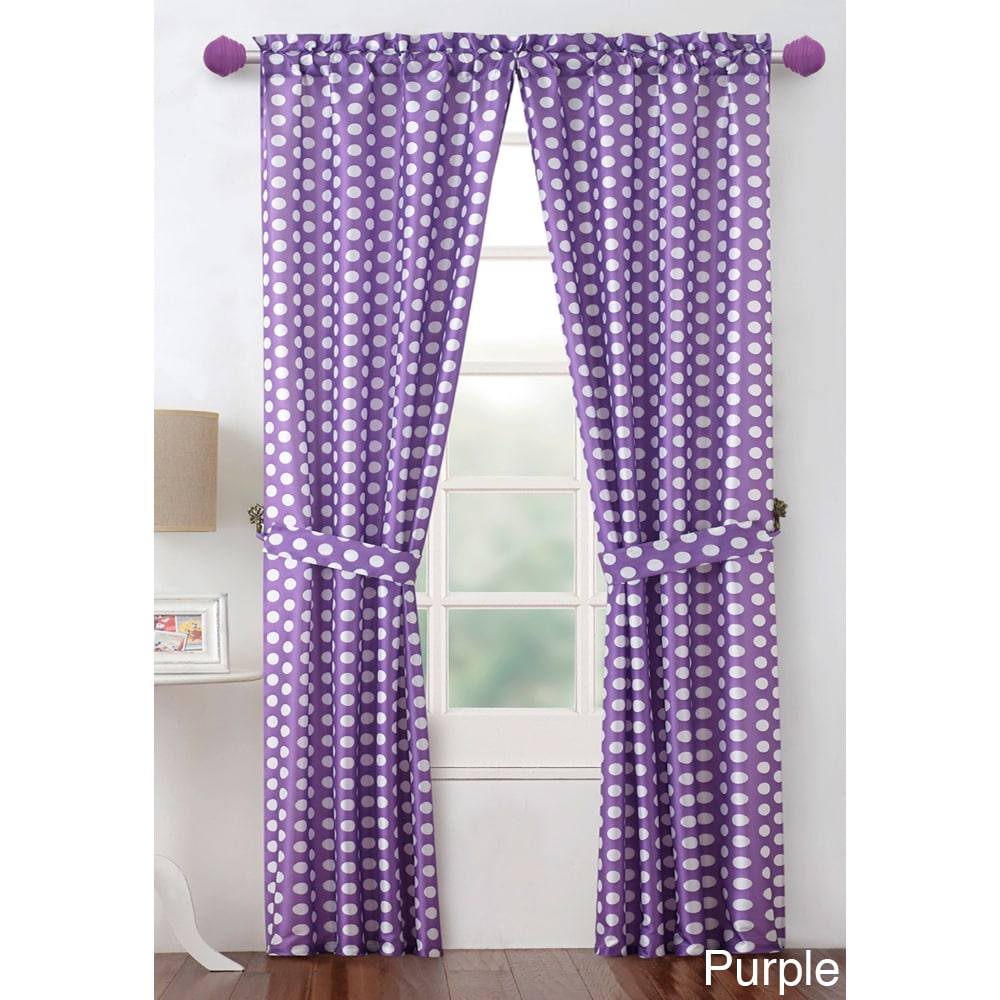 Layla 84 inch Polka Dot Curtain Panel Pair With Tiebacks