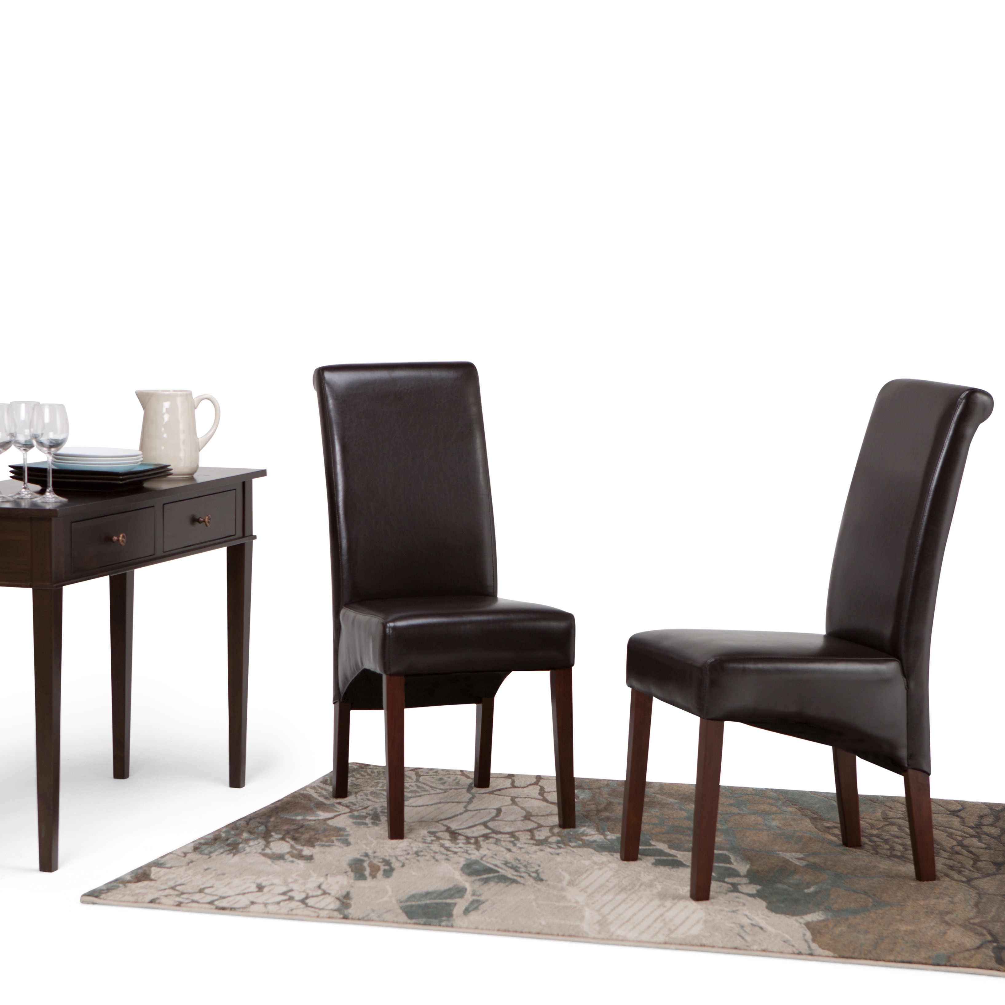 Franklin Dark Brown Leatherette Parson Chairs (Set of 2) Today $137