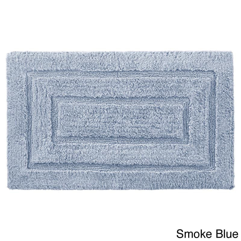 Luxurious 24 x 40-inch Cotton Bath Mat - 2' x 3'4 - Smoke Blue