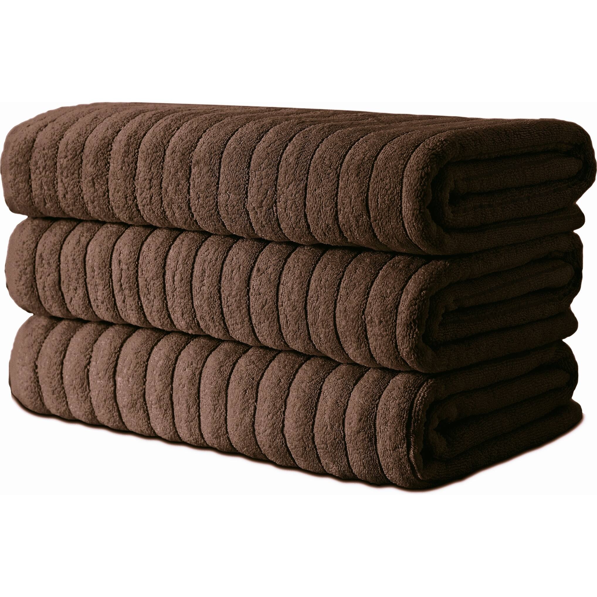 Cotton Ribbed Bath Sheet Towel Set of 3 - 40X67