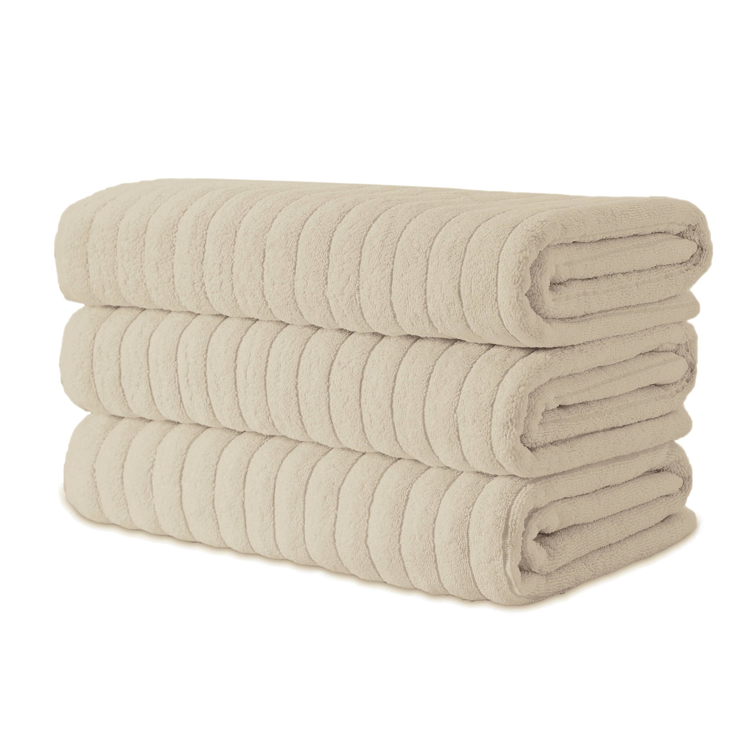 Cotton Ribbed Bath Sheet Towel Set of 3 - 40X67 