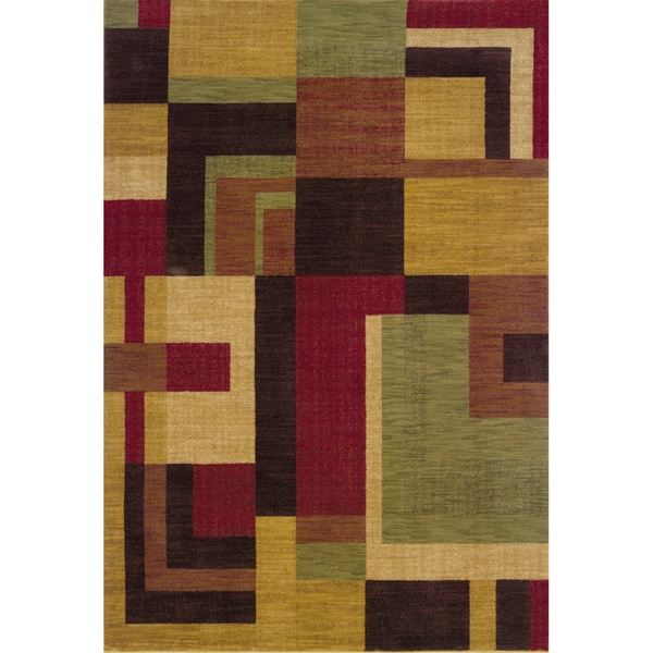 Indoor Red and Gold Geometric Area Rug (910 x 129)   15230121