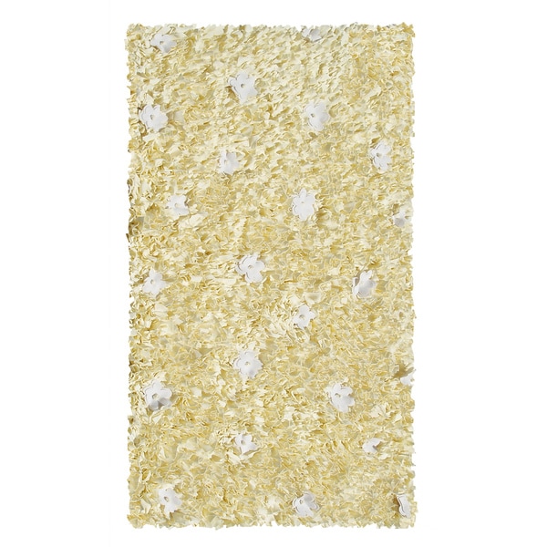 Manam Flower Shaggy Raggy Yellow Shag Rug Manam Rugs