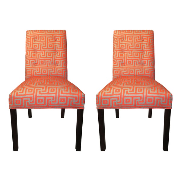 Shop Greece Atomic 6-button Tufted Dining Chairs (Set of 2) - 21 inches ...