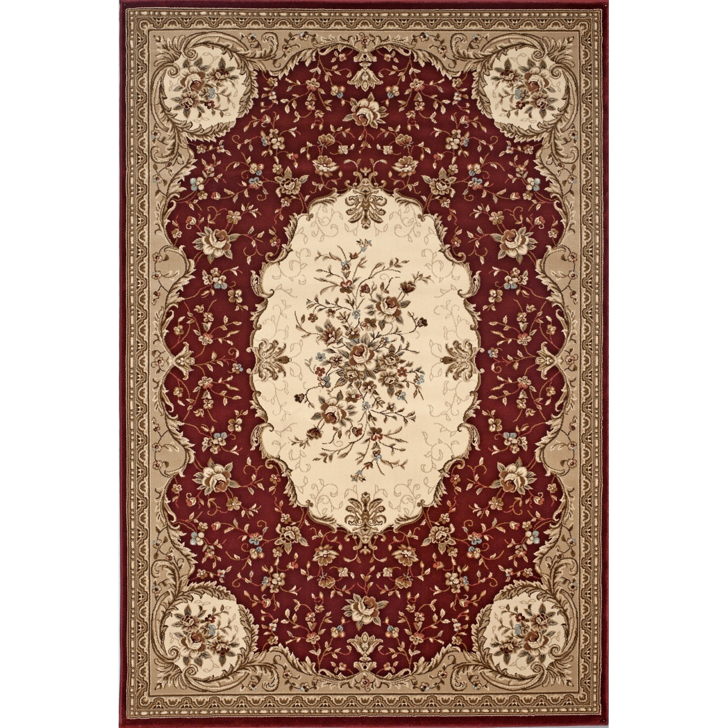 Machine Made Red Savonnerie Rug (27 X 710)