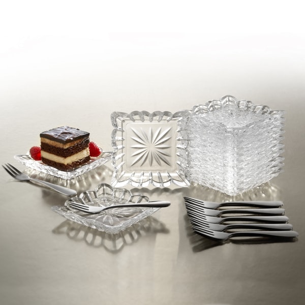 Crystal Clear Alexandria 25 piece Taster Plate Set Crystal Clear Plates