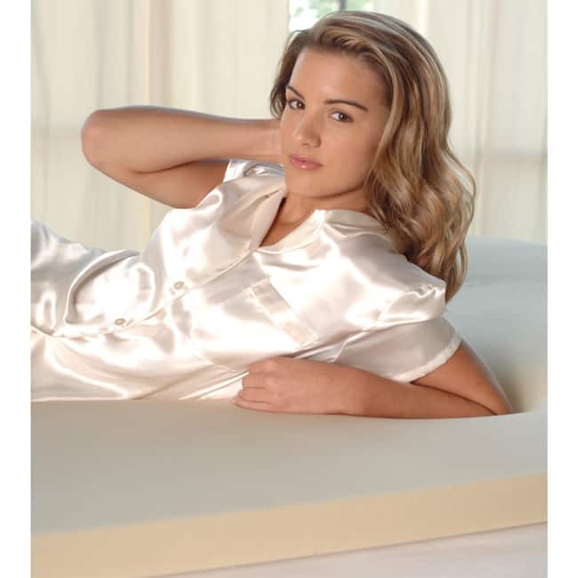 Splendorest 4-inch Memory Foam Mattress Topper - White