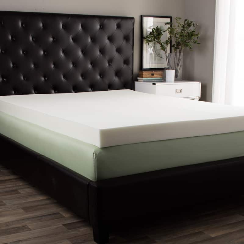 Splendorest 4-inch Memory Foam Mattress Topper - White - 50x72x4