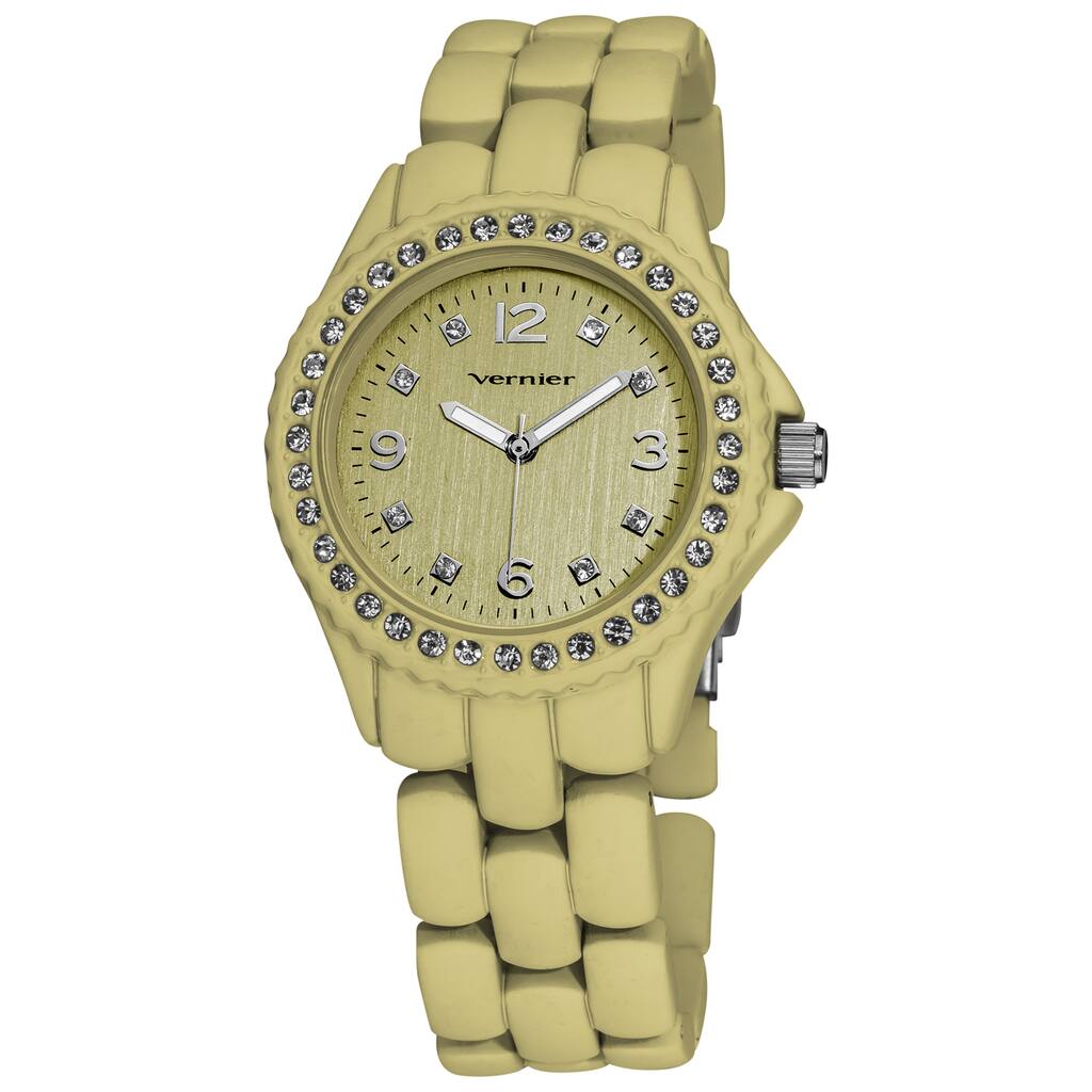 Vernier Ladies Soft Touch Beige Pastel Bracelet Quartz Fashion Watch
