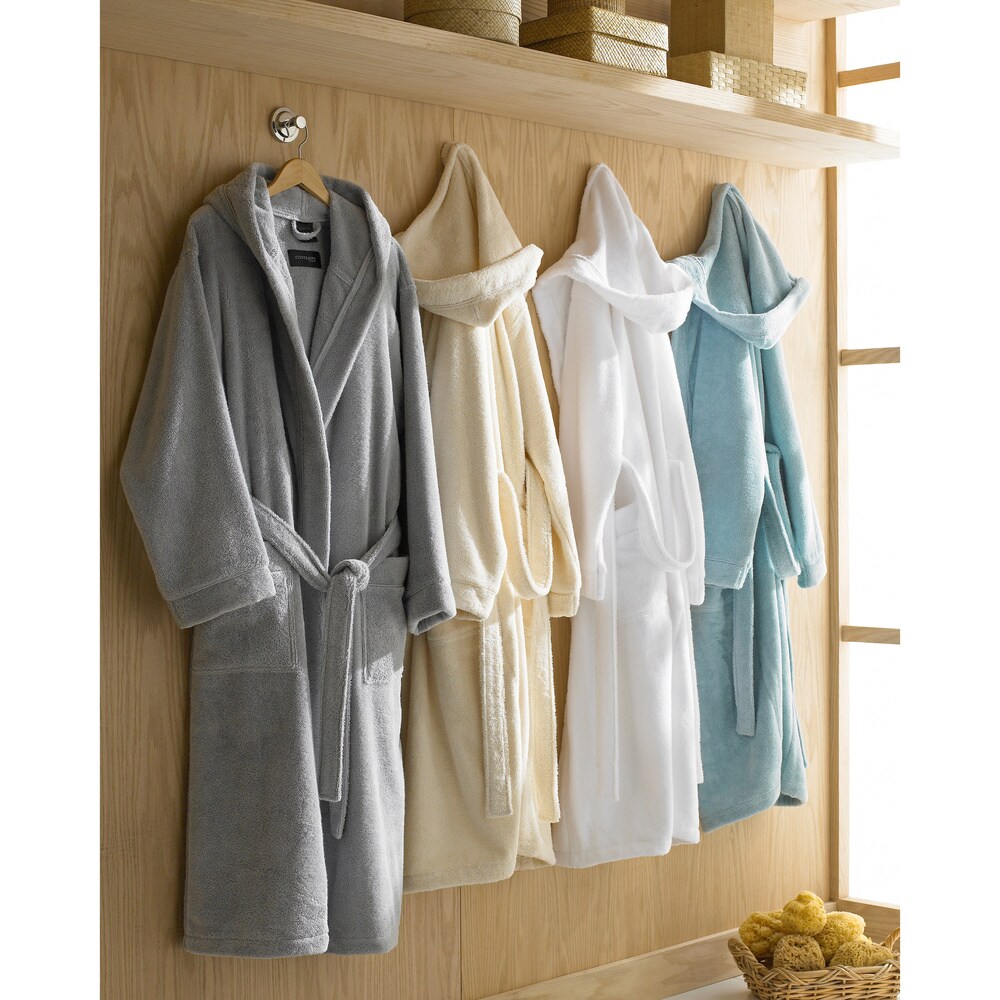 Authentic Hotel and Spa Navy Blue Unisex Turkish Cotton Waffle Weave Terry  Bath Robe with White Block Monogram - On Sale - Bed Bath & Beyond - 16498255