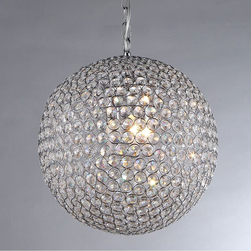 'Prometheus' Chrome and Crystal 3-light Chandelier