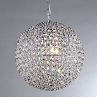 'Prometheus' Chrome and Crystal 3-light Chandelier