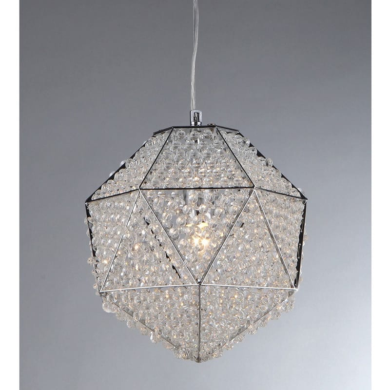 'Poseidon' Chrome and Crystal 1-light Chandelier