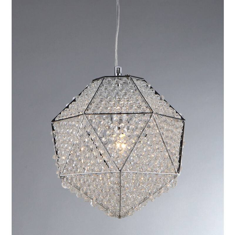 'Poseidon' Chrome and Crystal 1-light Chandelier