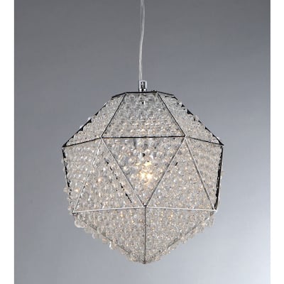 'Poseidon' Chrome and Crystal 1-light Chandelier