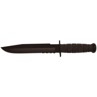 Ka-Bar Black Fighter Fixed Serrated Black Knife 2-1271-0
